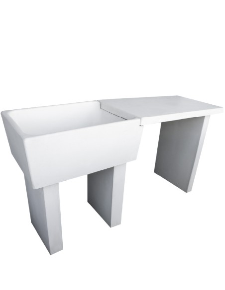 Pilozza Lavabo Calcestruzzo Cemento Serie Ostuni Incasso Destra Piano Laterale 