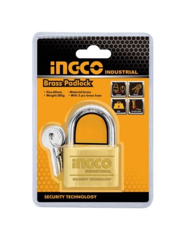 Lucchetto Ad Arco Ottone Con 3 Chiavi Estraibili Ottone Nichelato  