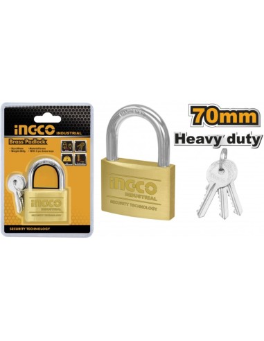 Lucchetto Ad Arco Ottone Con 3 Chiavi Estraibili Ottone Nichelato  