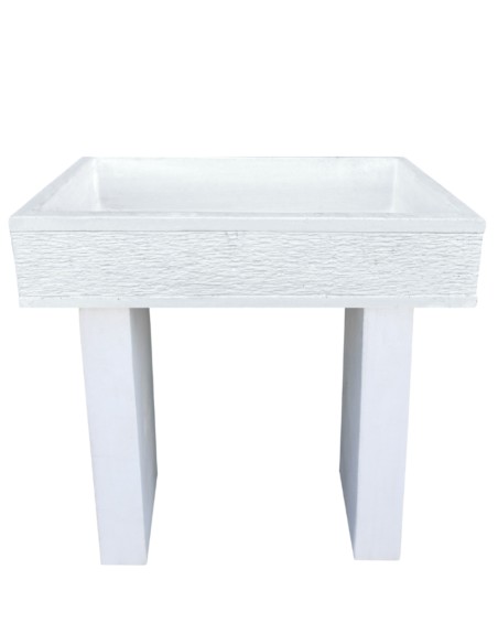 Pilozza Serie Grecale Cemento Calcestruzzo L.70 x P.35 x H.16 Cm Con Piedi