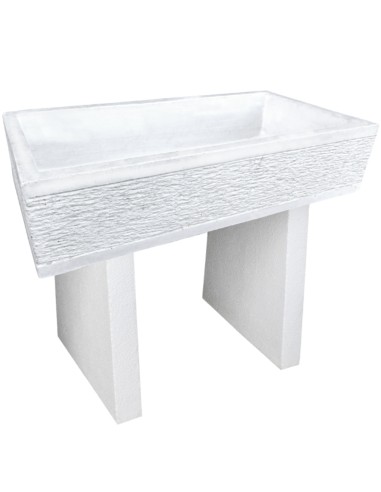 Pilozza Serie Grecale Cemento Calcestruzzo L.70 x P.35 x H.16 Cm Con Piedi
