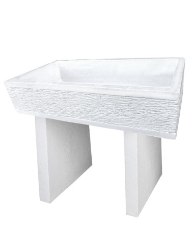 Pilozza Serie Grecale Cemento Calcestruzzo L.70 x P.35 x H.16 Cm Con Piedi