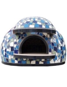 Forno Legna Artigianale Linea Cetara Rivestimento Mosaico Blu Alta Resistenza