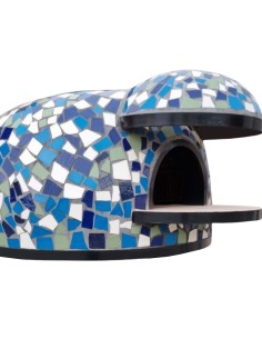 Forno Legna Artigianale Linea Cetara Rivestimento Mosaico Blu Alta Resistenza 2
