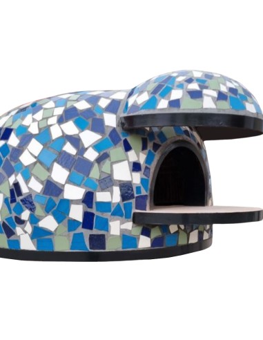 Forno Legna Artigianale Linea Cetara Rivestimento Mosaico Blu Alta Resistenza