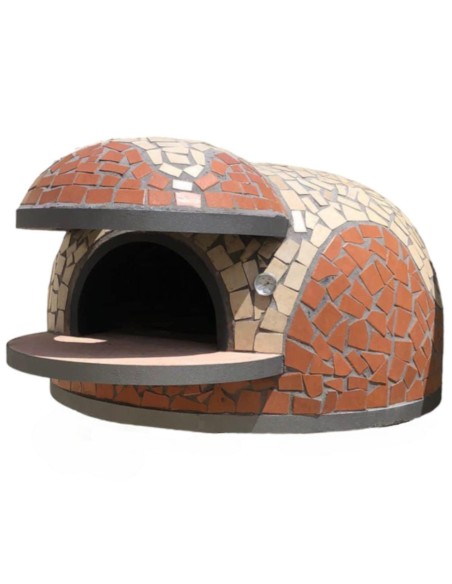 Forno A Legna Artigianale Rivestimento Mosaico Cotto Beige Pizza  Linea Wave