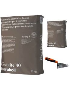Geomalta Minerale Tixotropica 2 Sacchi Da 25 kg Cazzuola Punta Tonda 16 cm