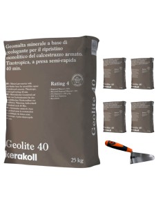 Geomalta Minerale Tixotropica 5 Sacchi Da 25 kg Cazzuola Punta Tonda 16 cm