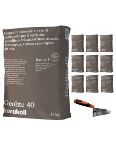 Geomalta Minerale Tixotropica 10 Sacchi Da 25 kg Cazzuola Punta Tonda 16 cm