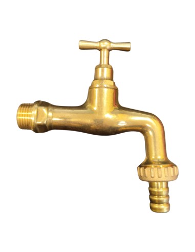 Rubinetto Portagomma Ottone Lucido 1/2 Pollice Erogazione Giardino Esterno
