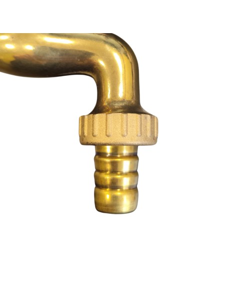Rubinetto Portagomma Ottone Lucido 3/4 Pollice Erogazione Giardino Esterno
