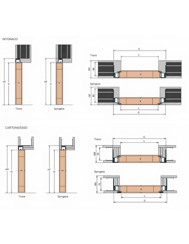 xReverx Ermetika Porta Battente Filo Muro Reversibile Serratura Magnetica