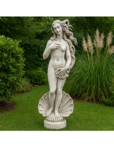 Statua Cemento Grigio Effetto Pietra Naturale Venere Botticelli H120 Cm Giardini  2