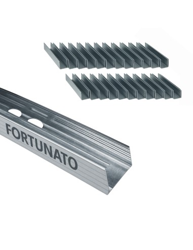 Montante C Standard 2 m Profilo Preforato Sp 0,6 mm Fissaggio Cartongesso 24 Pz