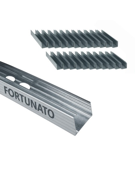Montante C Standard 2 m Profilo Preforato Sp 0,6 mm Fissaggio Cartongesso 24 Pz