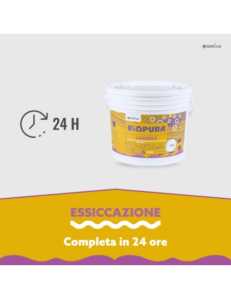 Superpittura Lavabile Traspirante Interni Alta Copertura Linea BIOPURA Cromika