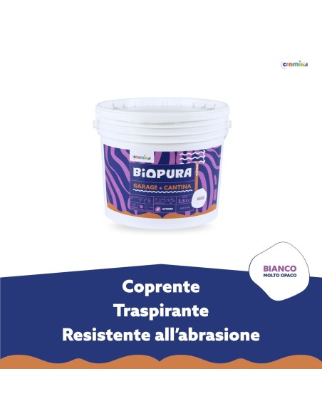 Pittura Murale Traspirante Interni Garage Cantina Linea BIOPURA Cromika