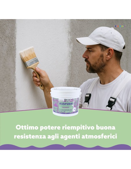 Pittura Quarzo Antialga Interni Esterni Finitura Opaca Linea BIOPURA Cromika
