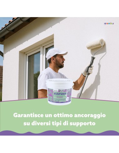 Pittura Quarzo Antialga Interni Esterni Finitura Opaca Linea BIOPURA Cromika