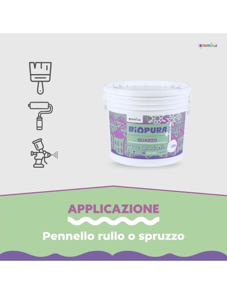 Pittura Quarzo Antialga Interni Esterni Finitura Opaca Linea BIOPURA Cromika