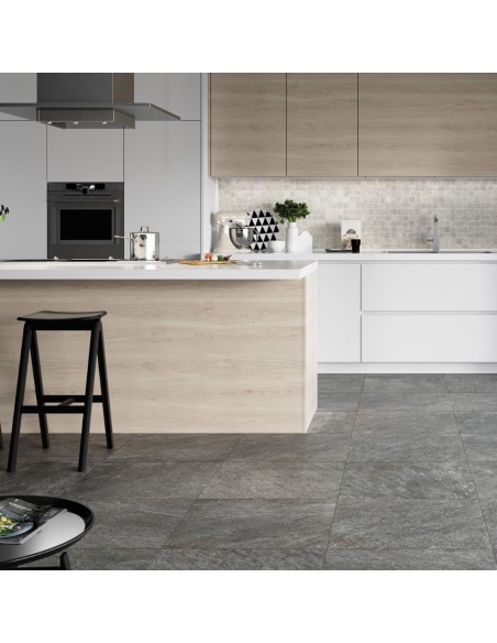 Piastrella Gres Porcellanato Rettificata Quarz Antracite R10 30x60 cm 0,18m² 