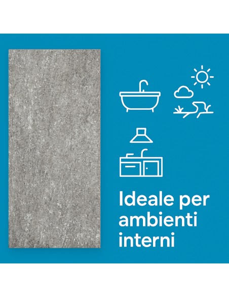 Piastrella Gres Porcellanato Rettificata Quarz Antracite R10 30x60 cm 0,18m² 