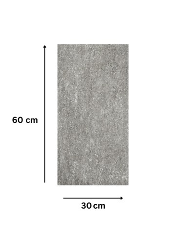 Piastrella Gres Porcellanato Rettificata Quarz Antracite R10 30x60 cm