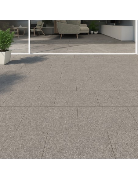 Piastrella Gres Porcellanato Rettificata Quarz Antracite R10 30x60 cm