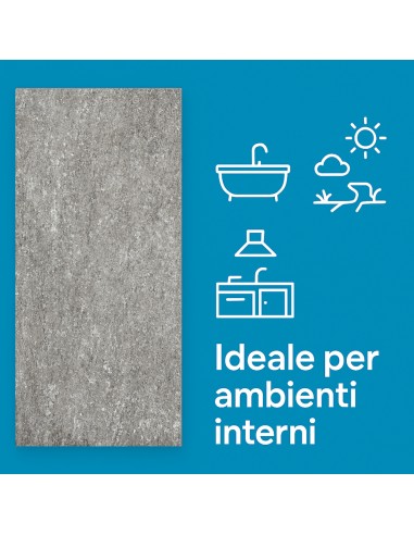 Piastrella Gres Porcellanato Rettificata Quarz Antracite R10 30x60 cm