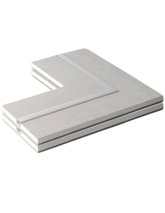 Semilavorato Cartongesso Fibra Alluminio Luce Led Angolo 14,5x29x29 cm 2 Pezzi