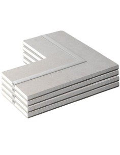 Semilavorato Cartongesso Fibra Alluminio Luce Led Angolo 14,5x29x29 cm 4 Pezzi