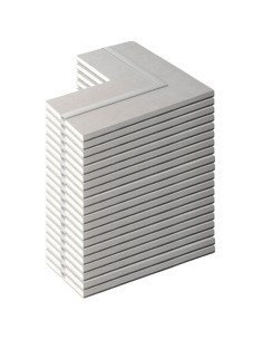 Semilavorato Cartongesso Fibra Alluminio Luce Led Angolo 14,5x29x29 cm 20 Pezzi