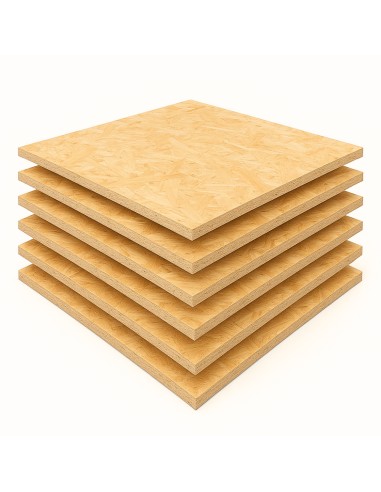 Set Pannelli OSB Fibra Legno Truciolato Sp. 9 mm Multistrato 125x125 cm 6 Pezzi