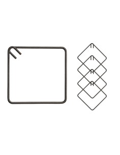 Staffe Antisismiche Armatura Ferro 35x35 cm Strutture Cemento Formati Multipli