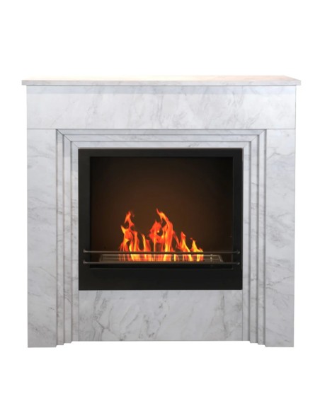 Camino A Bioetanolo Bellini In Legno Effetto Marmo Bianco Design Made In Italy