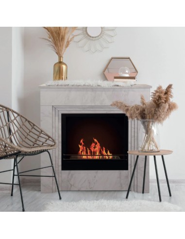 Camino A Bioetanolo Bellini In Legno Effetto Marmo Bianco Design Made In Italy