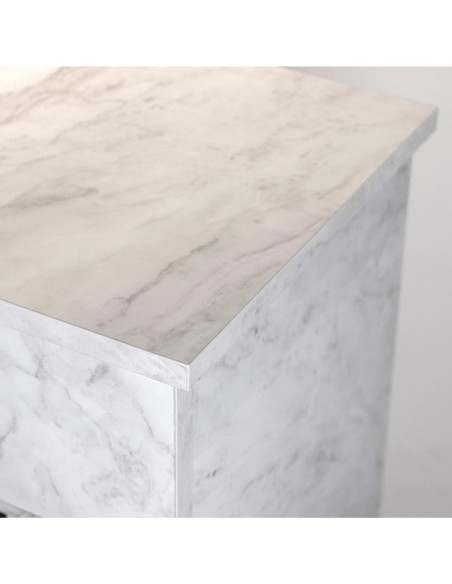 Camino A Bioetanolo Bellini In Legno Effetto Marmo Bianco Design Made In Italy