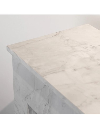 Camino A Bioetanolo Bellini In Legno Effetto Marmo Bianco Design Made In Italy