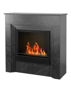Camino A Bioetanolo Bellini Elegante Legno Effetto Marmo Nero Design Made In Italy 2