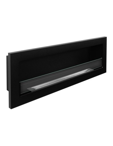 Camino A Bioetanolo Livorno 120 Da Incasso o A Parete Nero Bruciatore Acciaio Inox