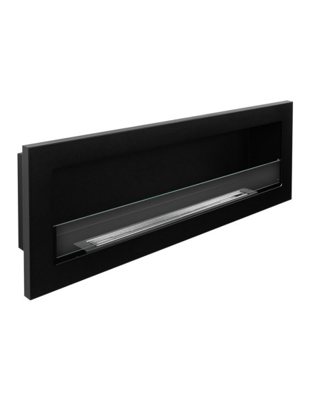 Camino A Bioetanolo Livorno 120 Da Incasso o A Parete Nero Bruciatore Acciaio Inox