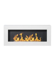 Camino Bioetanolo Siena Da Parete Bianco Design Elegante Bruciatore Acciaio Inox 2