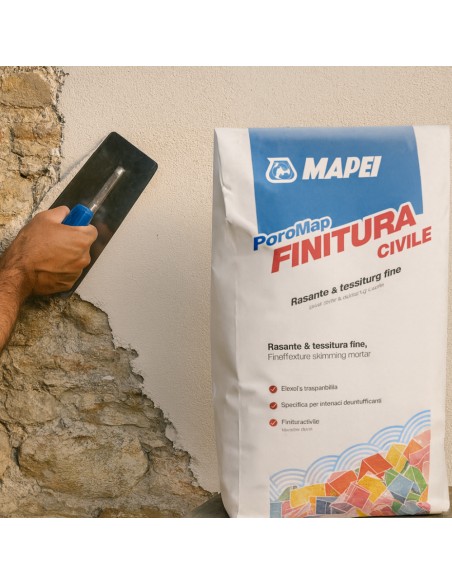 Poromap Finitura Civile Malta Traspirante Per Intonaci Deumidificanti 25 Kg