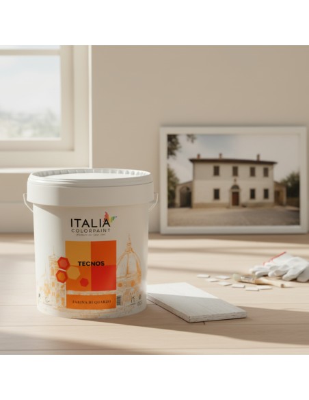 Tecnos Idropittura Bianca Con Farina di Quarzo Acrilica Idrorepellente, Esterni