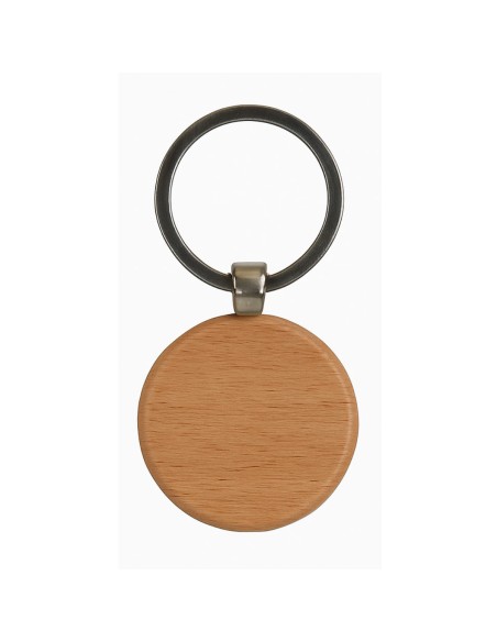 Portachiavi Personalizzato Fortunatoshop.it  In Legno Rotondo Con Logo Geometrico Blu Scuro Anello per Chiavi