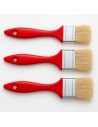 Kit Pennellessa 30mm 40mm 50mm Tripla Setola Bionda Manico Plastica  