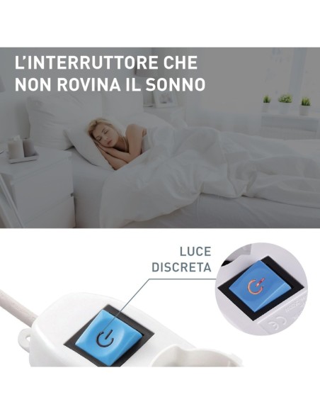 Multipresa 9 Posti Interruttore ON/OFF Luminoso Cavo 1,5 m Design Salvaspazio