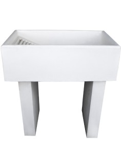 Pilozza Lavatoio Ostuni Bianco 84 x 50 x H.28 cm Con Piedi 10 x 40 x H 60 cm