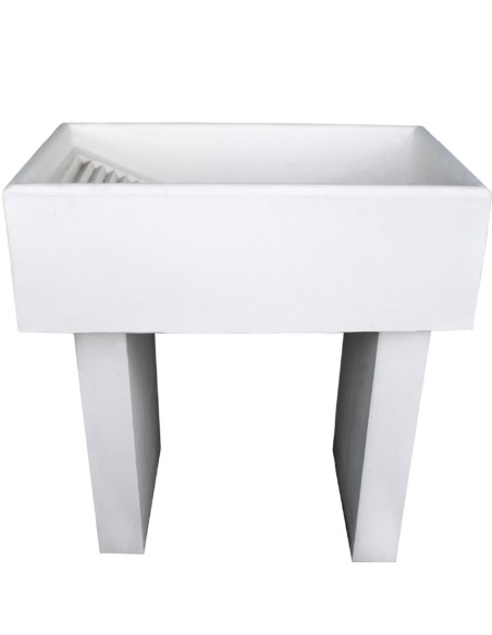 Pilozza Lavatoio Ostuni Bianco 84 x 50 x H.28 cm Con Piedi 10 x 40 x H 60 cm