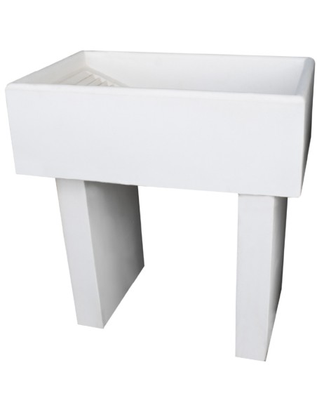 Pilozza Lavatoio Ostuni Bianco 84 x 50 x H.28 cm Con Piedi 10 x 40 x H 60 cm